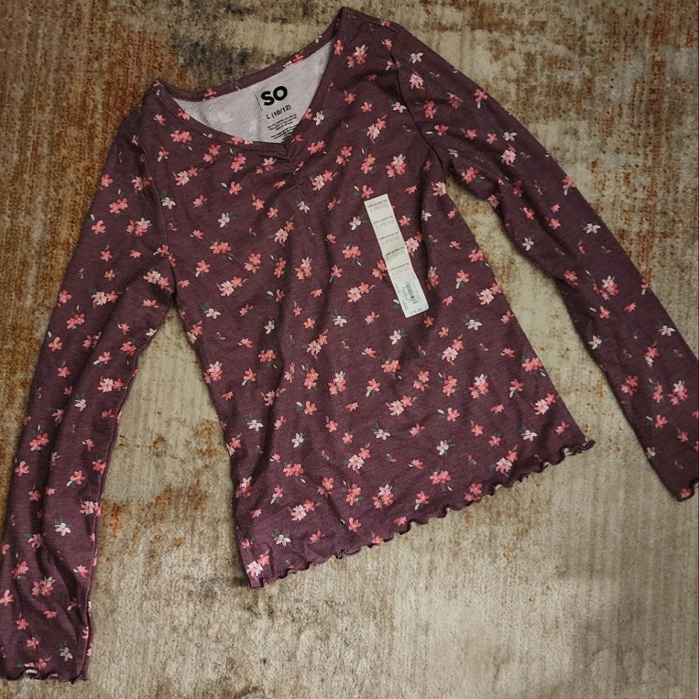 SO Long Sleeve Floral Thermal NWT
